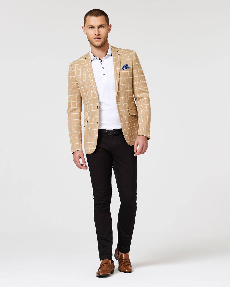 Montrone Blazer, Tan Windowpane, hi-res